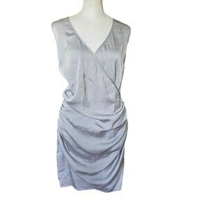 NWT Marc New York Gray Cloud Wrap Dress Roughing Side Detail Lined size 6